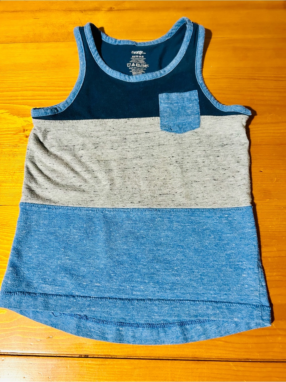 (3/$10) George Blue and Gray Boys' size 4/5 XS Colorblock Tank Top